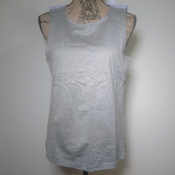 J Crew Gray/Blue Pinstripe Tank Size S - Picture 4 of 4